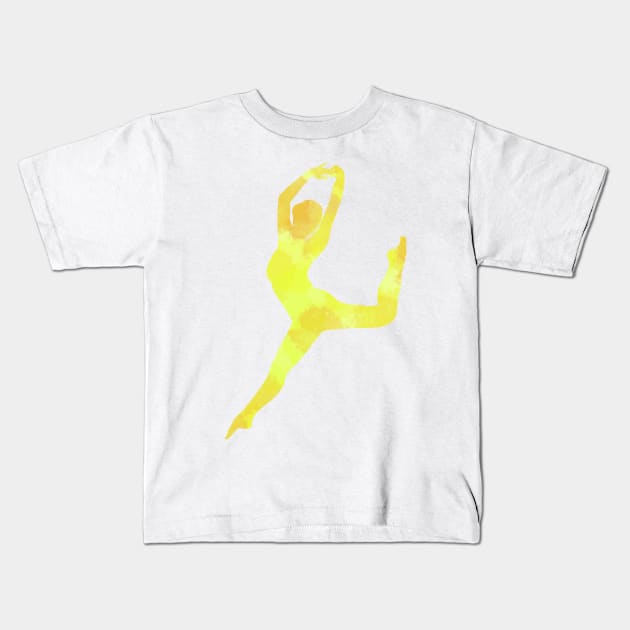 Yellow Dancer Kids T-Shirt by Becky-Marie